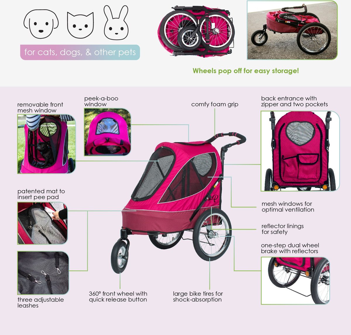 All terrain clearance jogging stroller