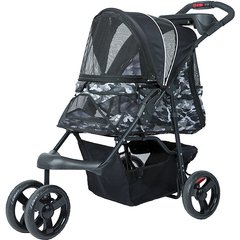 Petique Dog & Cat Stroller, Black Camo