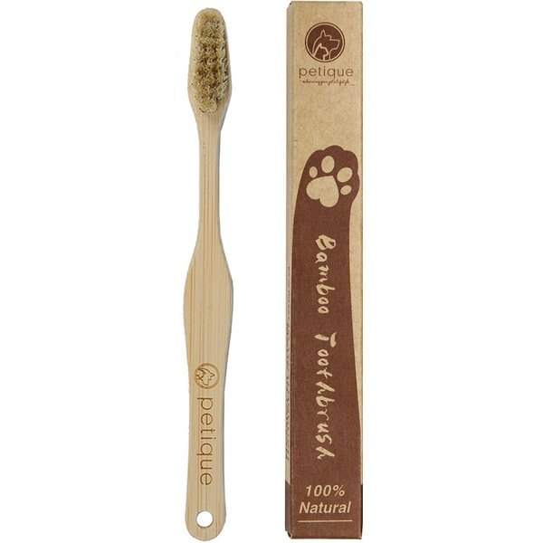 PETIQUE EcoFriendly Bamboo Dog & Cat Toothbrush, Small