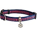 Wagberry Self Dog Collar, Navy Blue/Red, Small