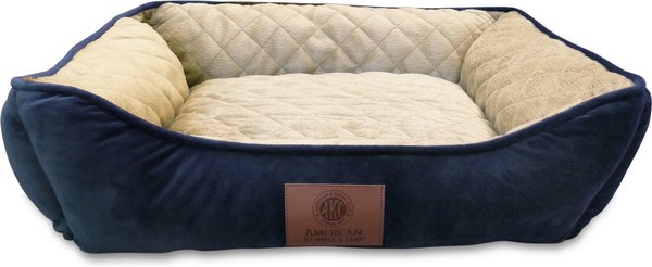 American Kennel Club AKC Self-Heating Bolster Cat & Dog Bed, Navy slide 1 of 1