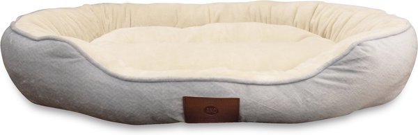 American Kennel Club AKC Chevron Bolster Cat & Dog Bed, Blue slide 1 of 2