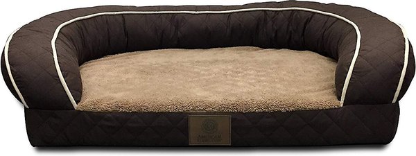 American Kennel Club AKC Quilted Orthopedic Bolster Cat & Dog Bed w/Removable Cover, Brown slide 1 of 1