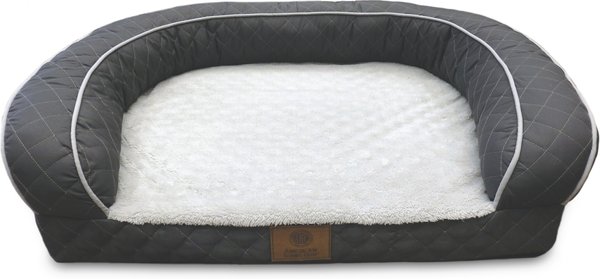 American Kennel Club AKC Quilted Orthopedic Bolster Cat & Dog Bed w/Removable Cover, Gray slide 1 of 1