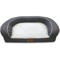 American Kennel Club AKC Quilted Orthopedic Bolster Cat & Dog Bed w/Removable Cover, Gray