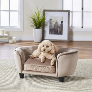 Enchanted Home Pet Coco Sofa Cat & Dog Bed with Removable Cover, Beige
