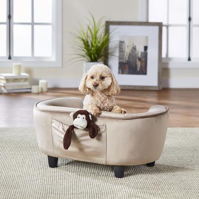 Show full view: Enchanted Home Pet Coco Sofa Cat & Dog Bed with Removable Cover, Beige slide 2 of 3