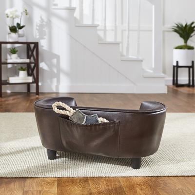 Show full view: Enchanted Home Pet Coco Sofa Cat & Dog Bed with Removable Cover, Brown slide 2 of 3