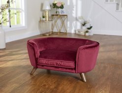 Enchanted Home Pet Romy Sofa Cat & Dog Bed with Removable Cover, Small, Wine