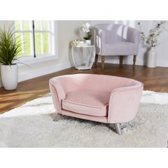Enchanted Home Pet Romy Sofa Cat & Dog Bed with Removable Cover, Small, Blush