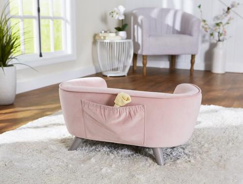 Show full view: Enchanted Home Pet Romy Sofa Cat & Dog Bed with Removable Cover, Small, Blush slide 3 of 5