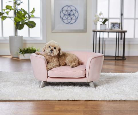 Show full view: Enchanted Home Pet Romy Sofa Cat & Dog Bed with Removable Cover, Small, Blush slide 4 of 5