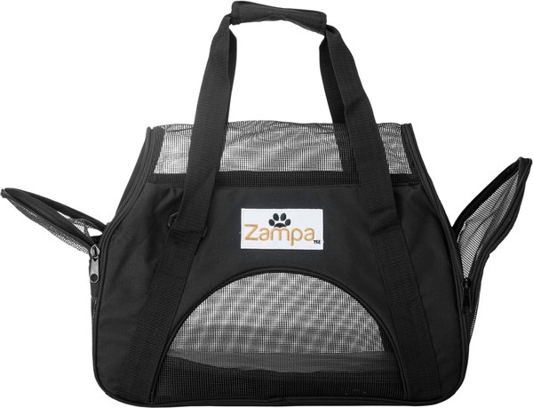 Zampa Soft-Sided Airline-Approved Dog & Cat Carrier Bag, Black, Medium slide 1 of 2