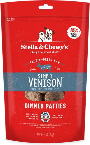 Stella & Chewy's Freeze-Dried Raw Simply Venison Dinner Patties Dog Food, 14-oz bag slide 1 of 6