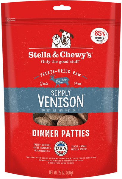 Stella & Chewy's Freeze-Dried Raw Simply Venison Dinner Patties Dog Food, 25-oz bag slide 1 of 6