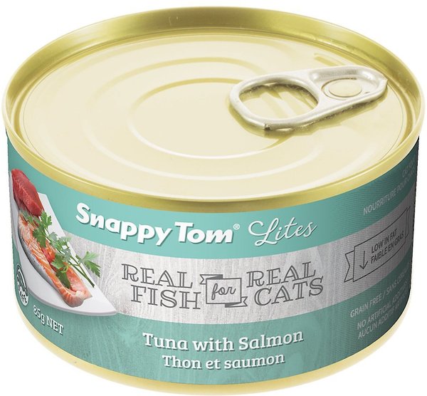 Snappy Tom Lites Tuna with Salmon Canned Cat Food, 5.5-oz can, case of 24 slide 1 of 1