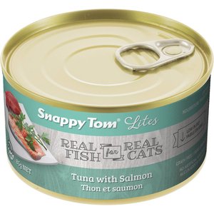 Snappy Tom Lites Tuna with Salmon Canned Cat Food, 3-oz can, case of 24