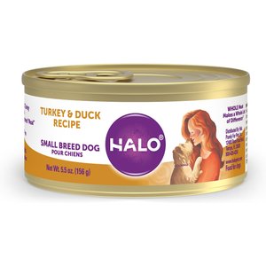 Halo Turkey & Duck Recipe Grain-Free Small Breed Canned Dog Food, 5.5-oz, case of 12