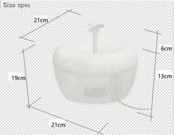 Pawoof Plastic Cat Fountain, White, 50-oz slide 2 of 6