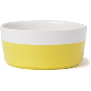 Waggo Dipper Ceramic Dog & Cat Bowl, Yellow, 4-cup