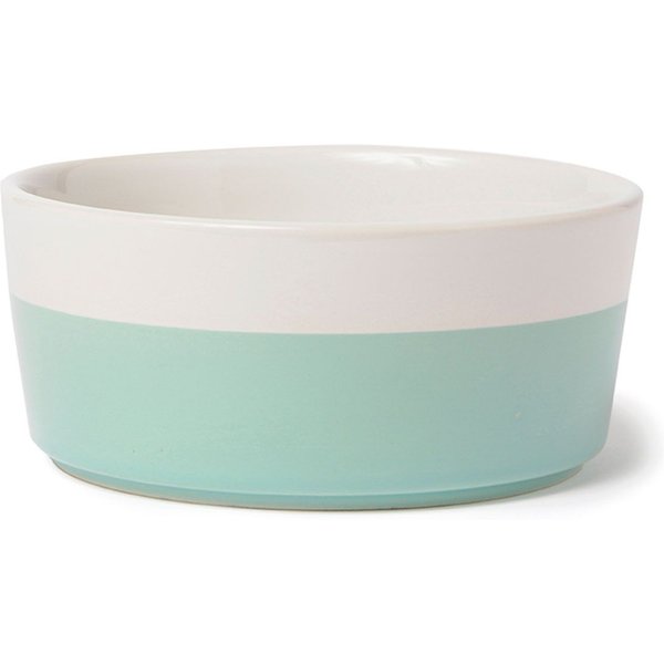 Waggo Sketched Wave Dog & Cat Bowl, White/Blue