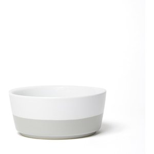 Waggo Dipper Ceramic Dog & Cat Bowl, Light Grey, 4-cup