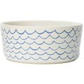 Waggo Sketched Wave Dog & Cat Bowl, White/Blue