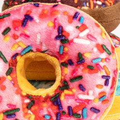 Fab Dog Box of Doughnuts Squeaky Stuffing-Free Plush Dog Toy slide 2 of 2