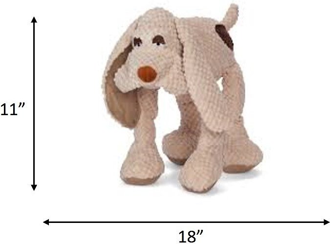 FAB DOG Floppy Squeaky Plush Dog Toy, Beige Large 