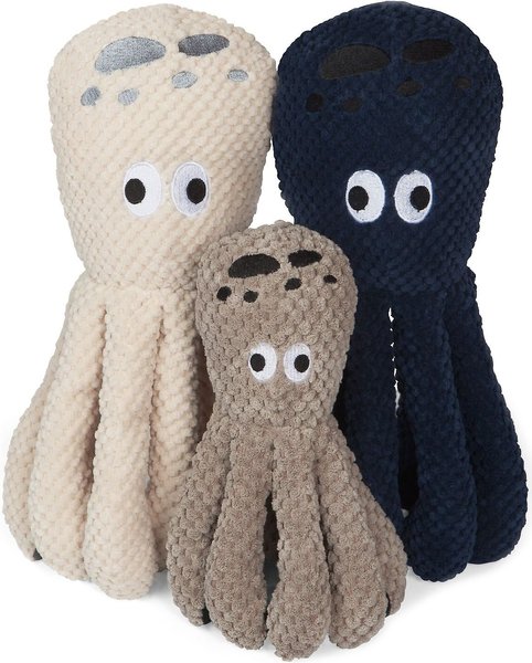 Fab Dog Floppy Octopus Squeaky Plush Dog Toy, Blue, Large slide 1 of 2
