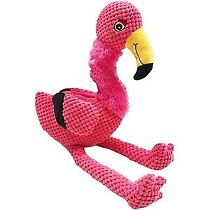 Fab Dog Floppy Flamingo Squeaky Plush Dog Toy, Small 