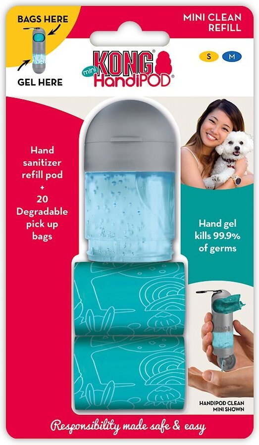 KONG HandiPOD Clean Dog Poop Bag Dispenser Refill, Mini
