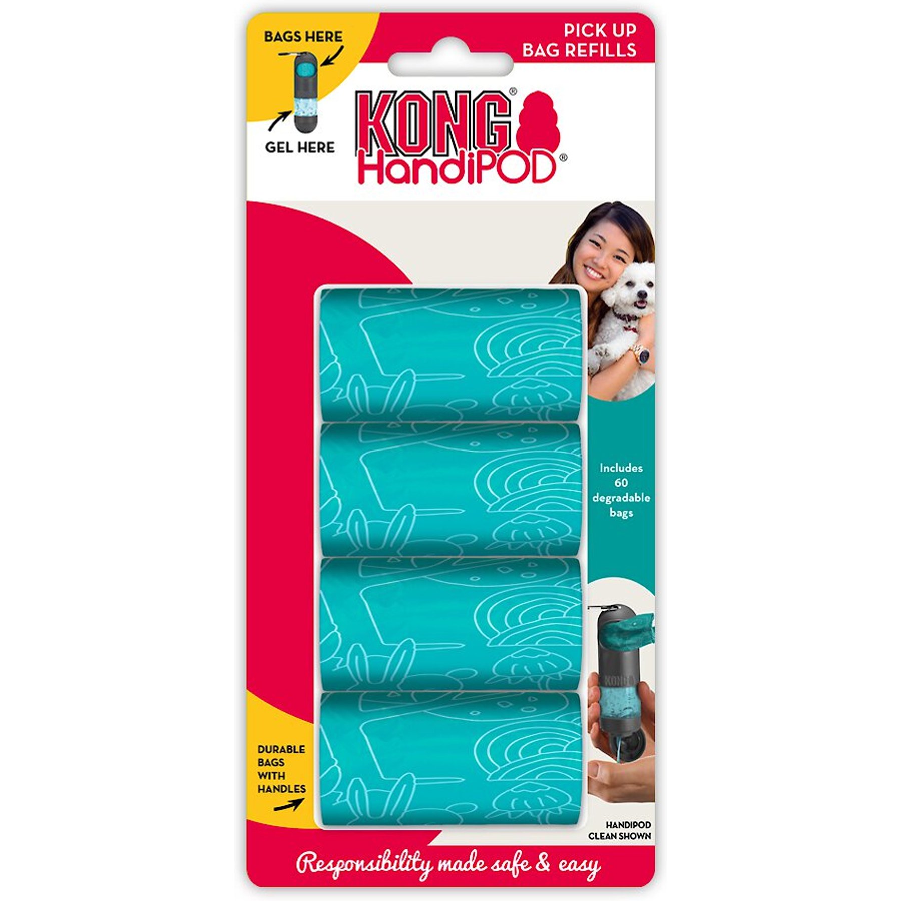 KONG HandiPOD PickUp Dog Poop Bag Refills, Regular