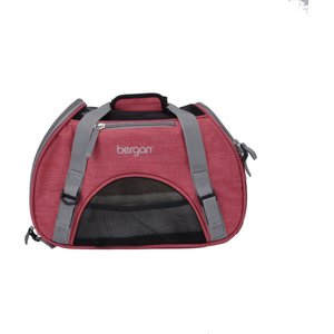 Bergan Comfort Airline-Approved Dog & Cat Carrier Bag, Berry Pink/Grey, Small