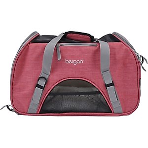 Bergan Comfort Airline-Approved Dog & Cat Carrier Bag, Berry Pink/Grey, Large