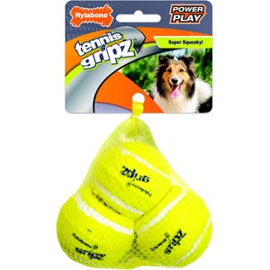 Nylabone Power Play Tennis Ball Gripz Dog Toy, Medium, 3 Count