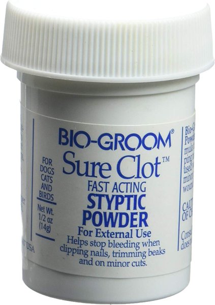 Bio-Groom Sure Clot Styptic Powder - Quick Stop Bleeding Aid For Dog Nails & Minor Cuts (14g)