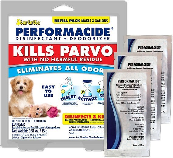 PERFORMACIDE Kills Parvo Disinfectant Deodorizer Refills, 1gal pouch