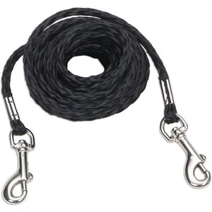 Coastal Pet Products Poly Petite Dog Tie Out, Black, 15-ft