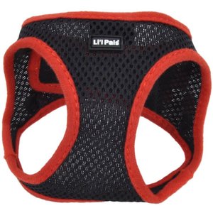 Li'l Pals Comfort Mesh Step In Back Clip Dog Harness, Black, 10 to 12-in chest
