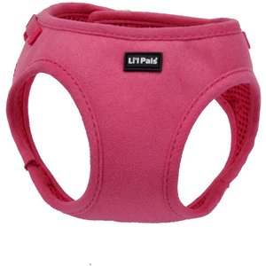 Li'l Pals Microfiber Step In Back Clip Dog Harness, Pink, 8 to 10-in chest