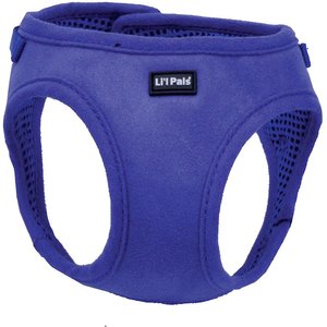 Li'l Pals Microfiber Step In Back Clip Dog Harness, Blue, 8 to 10-in chest