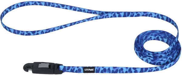 Li'l Pals E-Z Snap Patterned Dog Leash, Blue Leopard, 6-ft long, 3/8-in wide slide 1 of 6