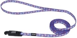 Li'l Pals E-Z Snap Patterned Dog Leash, Light Blue Paw, 6-ft long, 3/8-in wide