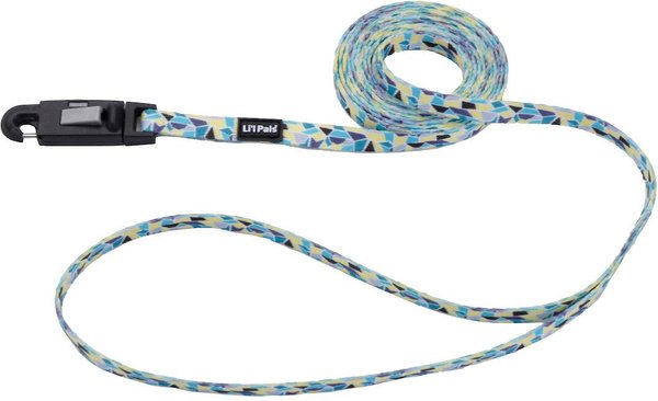 Li'l Pals E-Z Snap Patterned Dog Leash, Teal/Yellow/Grey Stained Glass, 6-ft long, 5/8-in wide slide 1 of 6