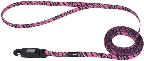 Li'l Pals E-Z Snap Patterned Dog Leash, Zebra Pink, 6-ft long, 3/8-in wide slide 1 of 6