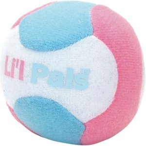Li'l Pals Plush Dog Toy, Pink & Blue Ball