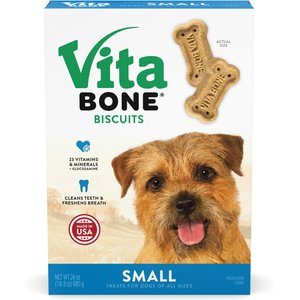 Vita Bone Crunchy Biscuit Small Dog Treats, 24-oz box