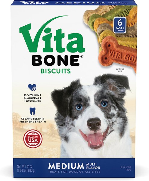 Vita Bone Multi Flavors Crunchy Biscuit Dog Treats, 24-oz box, Medium slide 1 of 8
