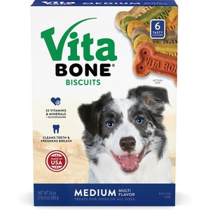Vita Bone Multi Flavors Crunchy Biscuit Dog Treats, Medium